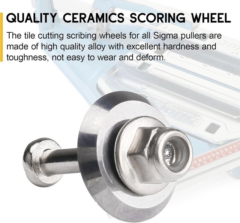 EAORBD 12MM Tile Cutters Scoring Wheel 14A for All Sigma Pull Handle Alloy Manual Tile Cutting Whee for Ceramic Tile, Ceramics, Porcelain, Glass, Alloy Tile Cutter Scoring Wheels Replacement - 2Pcs - Image 5